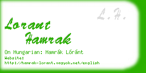 lorant hamrak business card