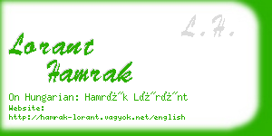 lorant hamrak business card